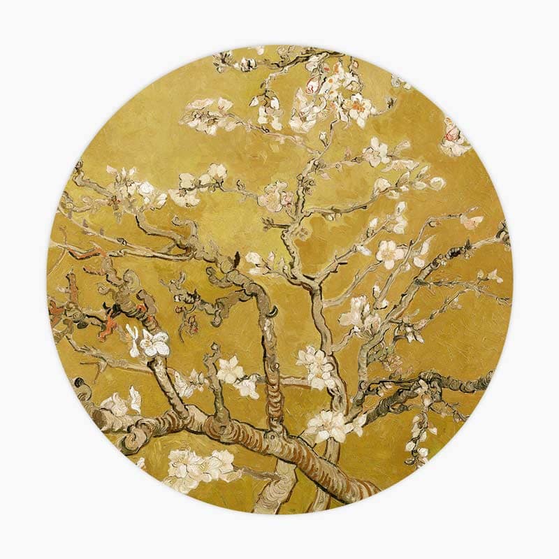 Muurcirkel, wanddecoratie van de Amandelbloesem van Vincent van Gogh. Echter is dit niet de originele versie, maar een exclusieve versie, gemaakt door de ontwerpers bij Loaff. Deze goude versie van de Amandelbloesem is zeer populair. Hoogwaardige kwaliteit muurcirkel gemaakt van aluminium met de iconische Amandelbloesem van Van Gogh. Deze vorm van wanddecoratie voegt een vleugje klassieke schoonheid toe aan het interieur. Hang dit prachtige kunst werk aan je muur!
