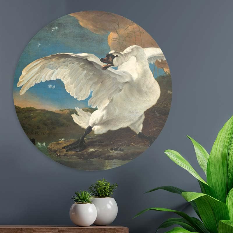 bedreigde-zwaan-muur-huiskamer-muur-decoratie-wanddecoratie-muurcirkel-cirkel-cirkels-interieur