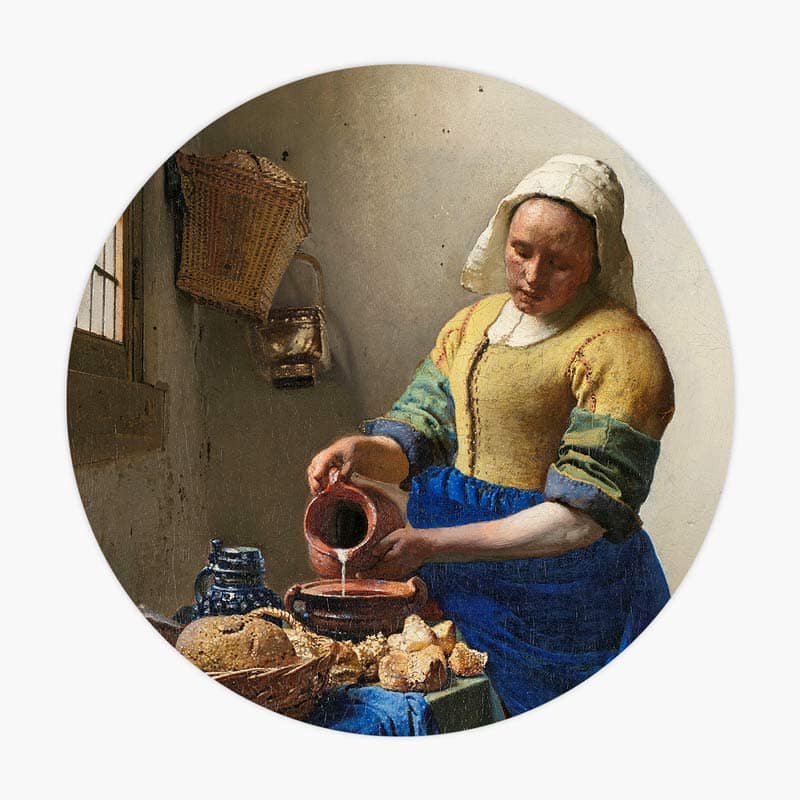 het-melkmeisje-johannes-vermeer-muur-decoratie-wanddecoratie-muurcirkel-cirkel-cirkels-interieur